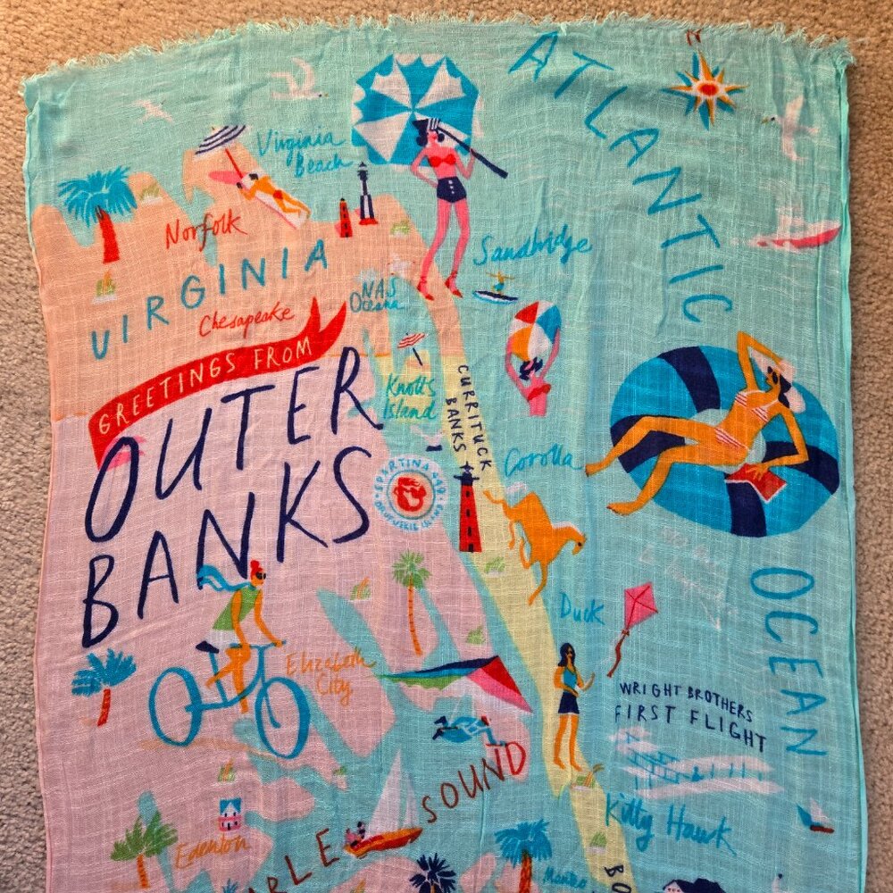 NWOT Outer Banks North Carolina Scarf Beach - Picture 3 of 12